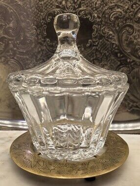 MINT Crystal Clear Industries Alexandria Crystal Lidded Candy Dish 5.5" Japan